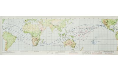 Lot 229 - Apollo 11 Earth Orbit Chart (AEO) signed by Charlie Duke