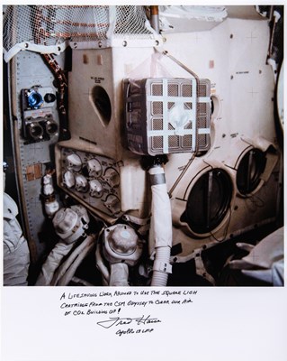 Lot 233 - Apollo 13 color photograph inscribed by astronaut Fred Haise