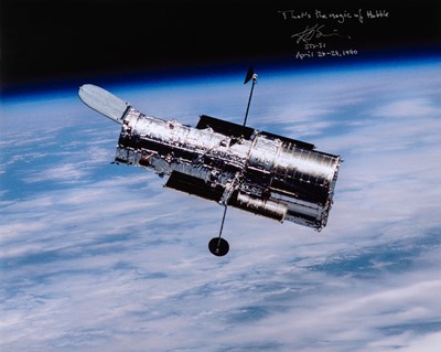Lot 238 - Kathryn Sullivan signed STS-31 Hubble 1 color photo