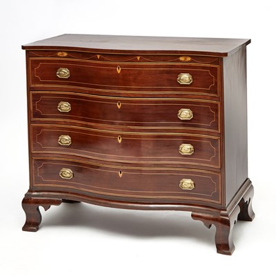 Lot 155 - Federal Inlaid Mahogany Serpentine Chest of Drawers