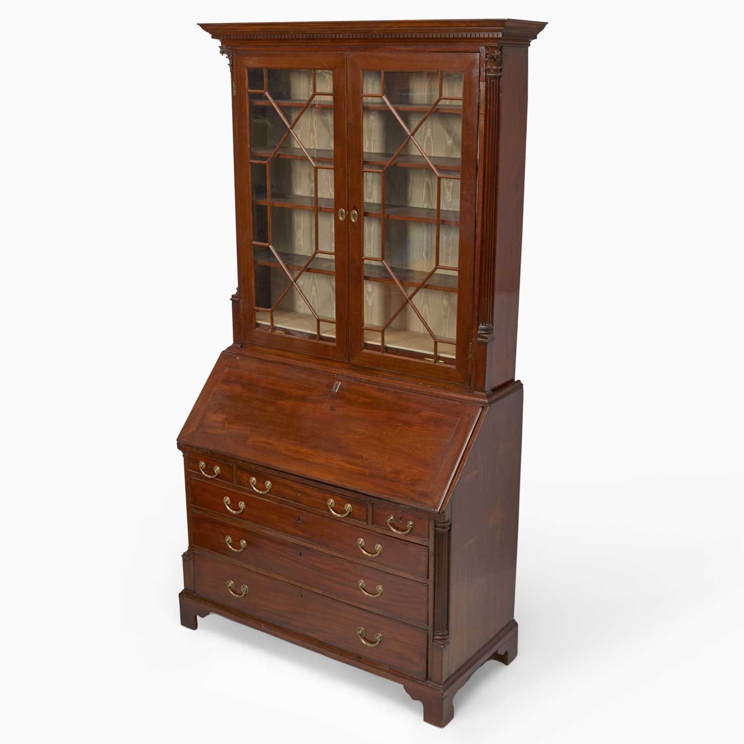 Lot 429 - George III Mahogany Bureau Bookcase