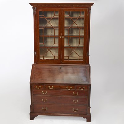 Lot 429 - George III Mahogany Bureau Bookcase