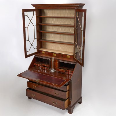 Lot 429 - George III Mahogany Bureau Bookcase