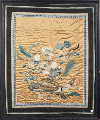 Lot 102 - A Chinese Embroidered Silk Panel