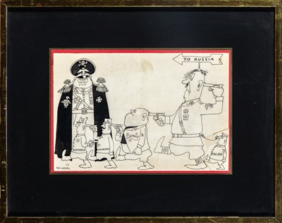 Lot 172 - An early Saul Steinberg anti-fascist cartoon for Liberty Magazine