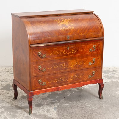 Lot 324 - French Style Marquetry Inlaid Secretaire