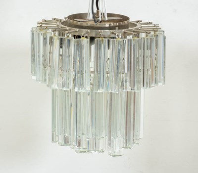 Lot 325 - Mid Century Modern Metal and Glass Ceiling Light