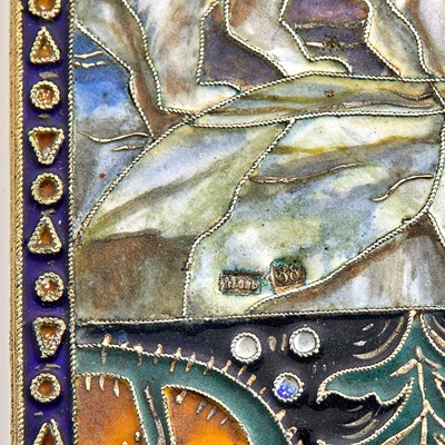 Lot 67 - Russian Silver-Gilt, Cloisonné and Pictorial Enamel Cigarette Case
