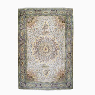 Lot 551 - Kurkwool and Silk Tabriz Carpet