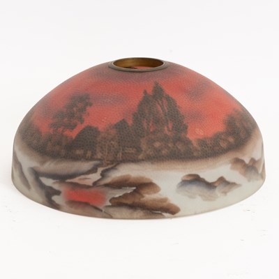 Lot 352 - Reversed Painted Frosted Glass Lamp Shade