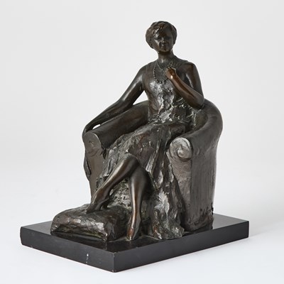 Lot 367 - Patinated Bronze Figure of a Woman