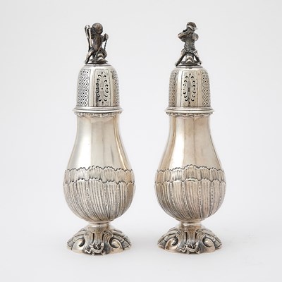 Lot 157 - Pair of George V Sterling Silver Casters