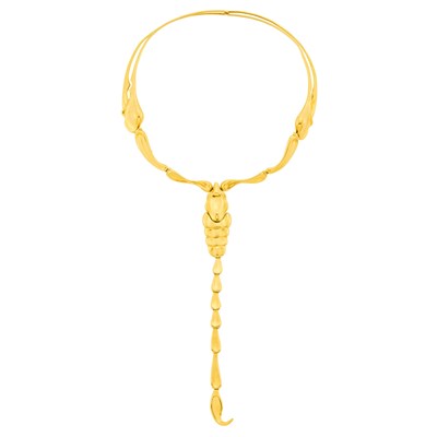 Lot 37 - Tiffany & Co., Elsa Peretti Gold 'Scorpion' Necklace
