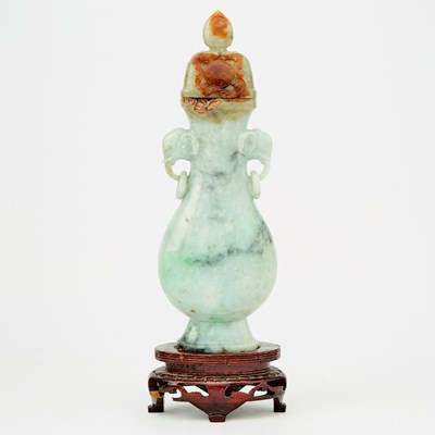 Lot 458 - A Chinese Carved Jadeite Vase