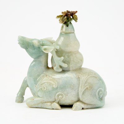 Lot 457 - A Chinese Jadeite Figural Carving of a Qilin