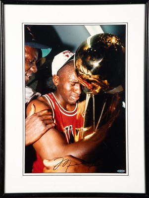 Lot 81 - A fine, large signed photograph of Michael Jordan with Upper Deck Certificate