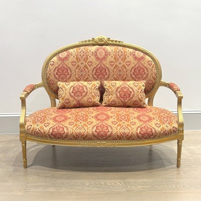 Lot 1173 - Louis XVI Style Giltwood Settee