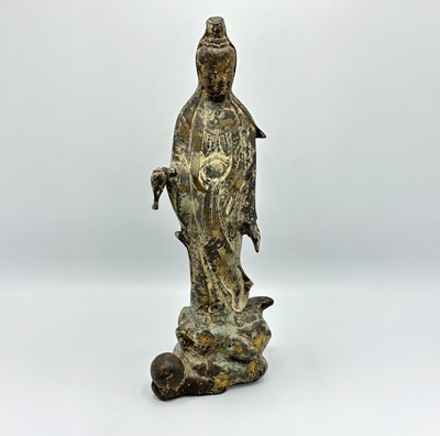 Lot 1107 - Chinese Bronze Figure of Guanyin