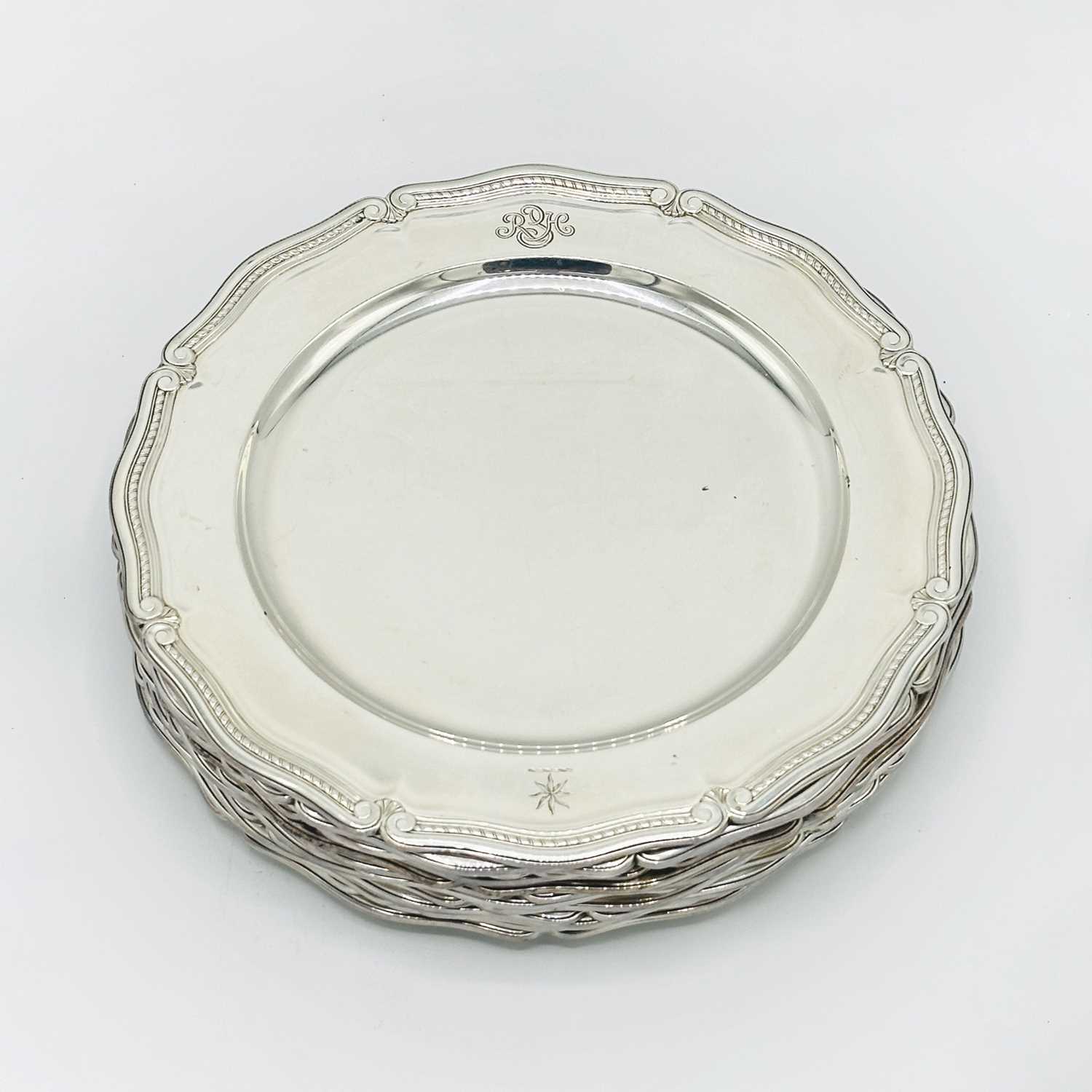 Lot 1240 - Set of Twelve Tiffany & Co. Sterling Silver Lunch Plates