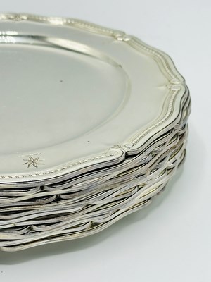 Lot 1240 - Set of Twelve Tiffany & Co. Sterling Silver Lunch Plates