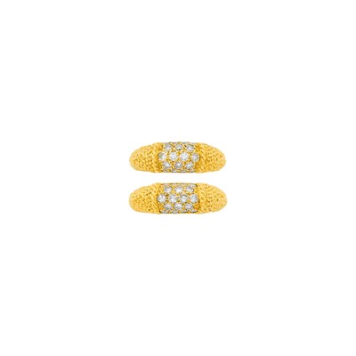 Lot 180 - Van Cleef & Arpels Pair of Gold and Diamond 'Philippine' Rings, France