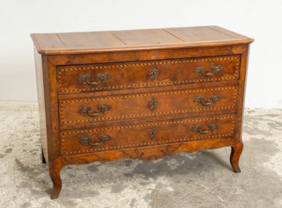 Lot 368 - Louis XV Style Burlwood Chest of Drawers