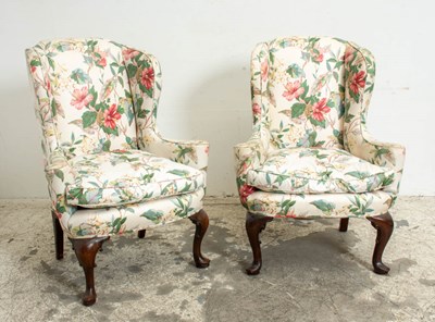 Lot 372 - Pair of Floral Upholstered Armchairs