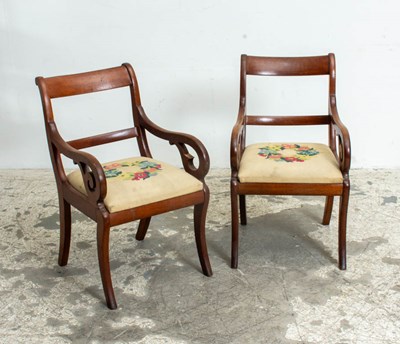 Lot 374 - Pair of Regency Style Armchairs