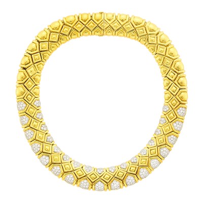 Lot 110 - David Webb Gold, Platinum and Diamond Necklace