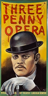 Lot 64 - Three Penny Opera poster signed by Richard Foreman and Stan Silverman