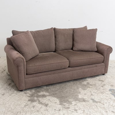 Lot 380 - Brown Upholstered Settee
