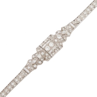 Lot 2127 - Platinum and Diamond Bracelet