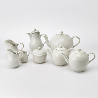 Lot 3052 - KPM White Porcelain Part Tea and Coffee Service