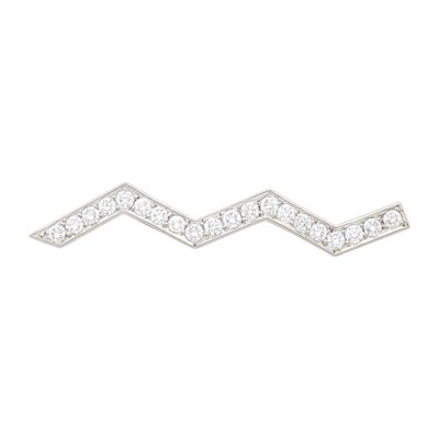 Lot 1112 - Tiffany & Co., Paloma Picasso Platinum and Diamond 'Zig Zag' Brooch