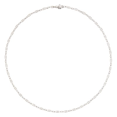 Lot 1073 - Platinum and Diamond Chain Necklace