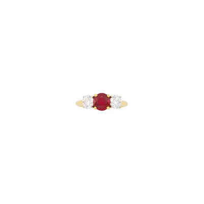 Lot 1175 - Tiffany & Co. Gold, Platinum, Ruby and Diamond Ring