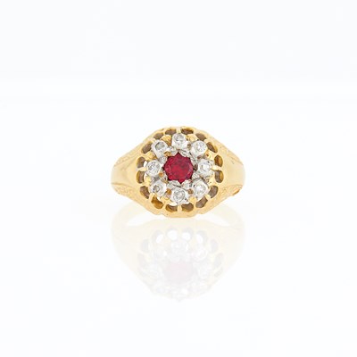 Lot 2320 - Gold, Platinum, Ruby and Diamond Ring