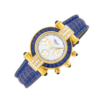 Lot 52 - Chopard Gold, Mother-of-Pearl, Sapphire and Diamond 'Imperiale' Chronograph Wristwatch, Ref. 38/3180-23