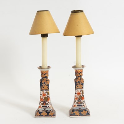 Lot 392 - Pair of Chinese Porcelain Candlesticks