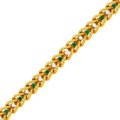 Lot 109 - Hammerman Brothers Gold, Diamond and Emerald Bracelet