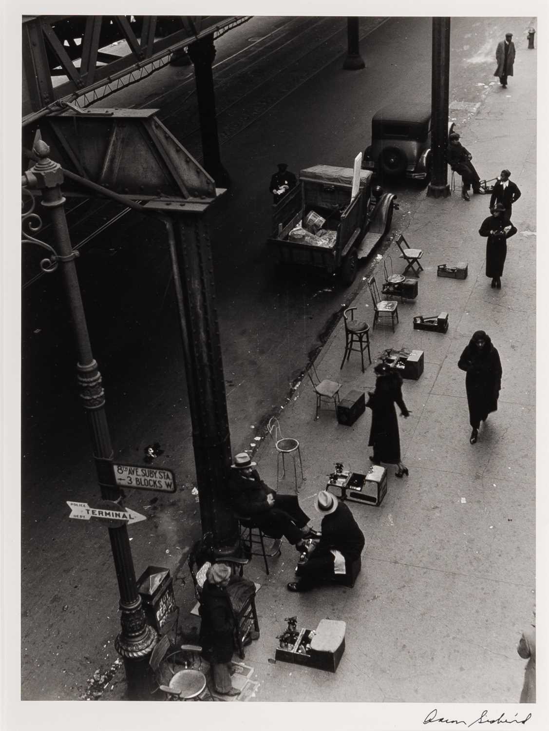 Lot 72 - Aaron Siskind, Street scene, Shoe shine—Harlem Document, circa 1936