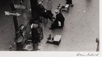 Lot 72 - Aaron Siskind, Street scene, Shoe shine—Harlem Document, circa 1936