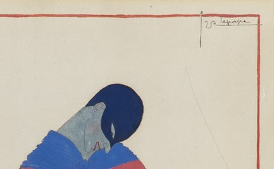 Lot 78 - An fine Art Deco era Georges Lepape Harlequin design