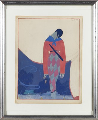 Lot 78 - An fine Art Deco era Georges Lepape Harlequin design