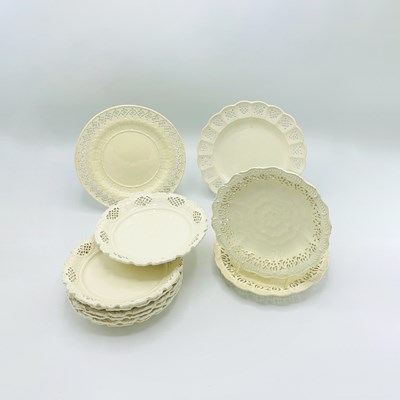 Lot 1089 - Eleven Pierced English Creamware Side Plates