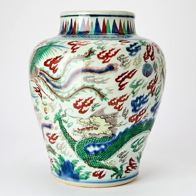 Lot 528 - A Chinese Wucai Porcelain Jar