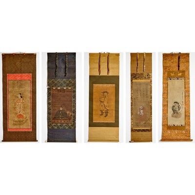Lot 238 - Five Japanese School Paintings