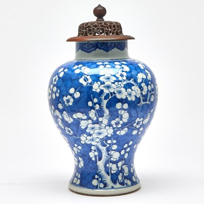 Lot 215 - A Chinese Blue and White Porcelain 'Hawthorne' Jar