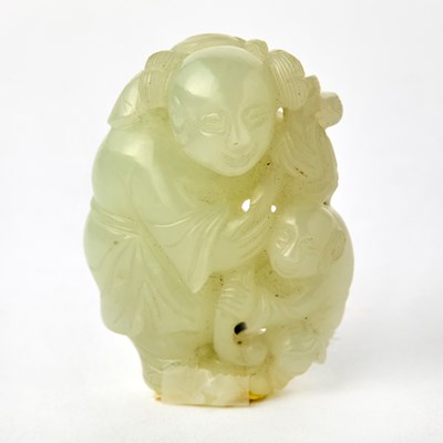 Lot 475 - A Chinese White Jade Figural Carving