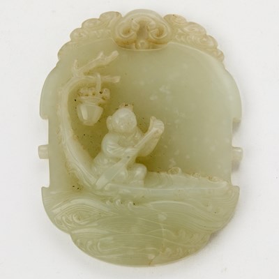 Lot 478 - A Chinese White Jade Pendant